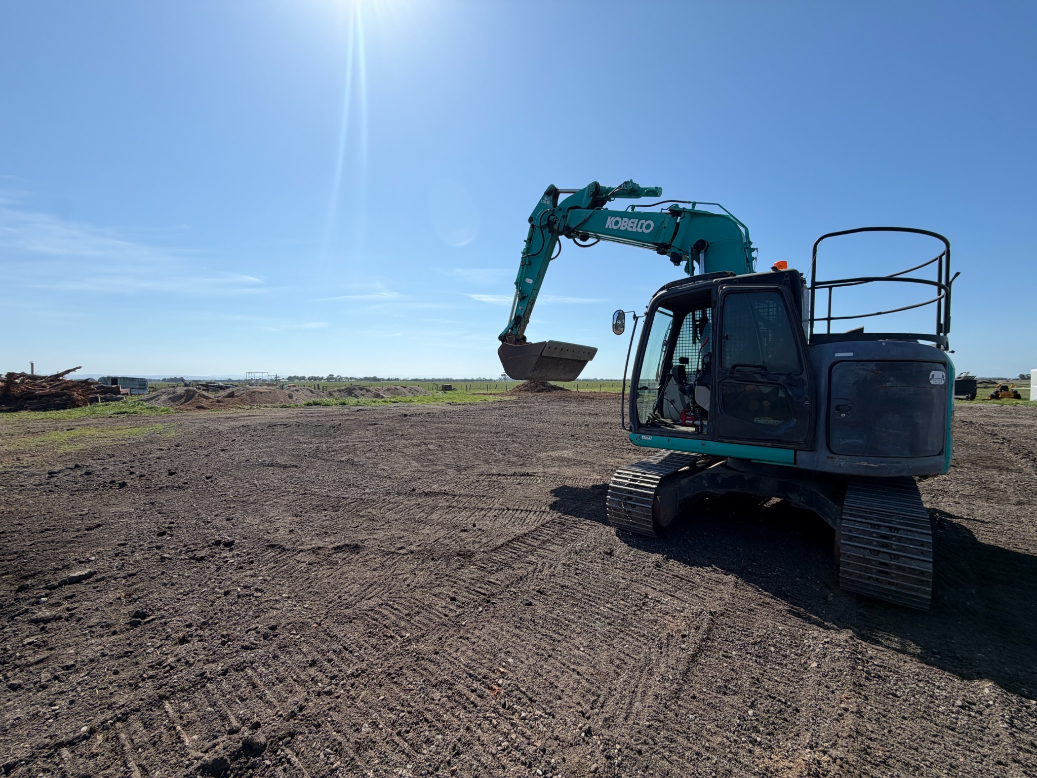 Kobelco excavator on an open site in Cardinia