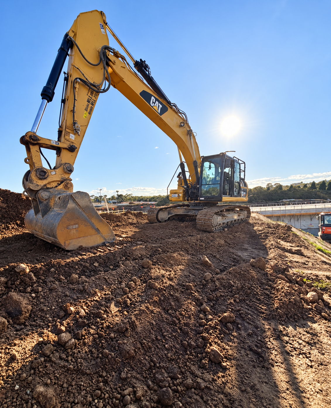 Excavator on an earthworks site