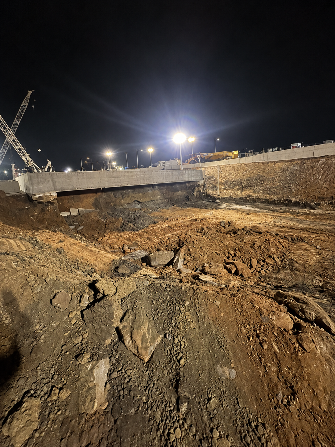 Capping beam excavation at a Melbourne CBD construction site